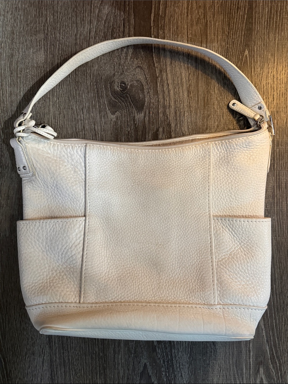 Fossil White/Cream Leather Shoulder Bag